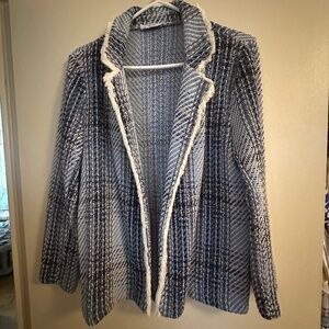 Blue Tweed Jacket and Skirt Set Size Medium